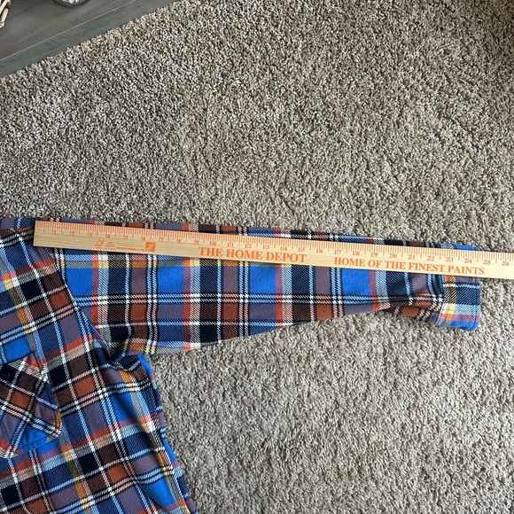 LANDS' END Men's Traditional Fit Plaid Flannel Button Down L 42-44 CabinCore - Picture 8 of 11